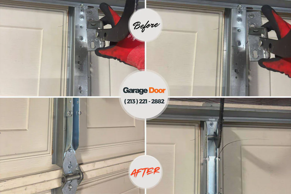 Before and after: garage door repair Okolona, MS